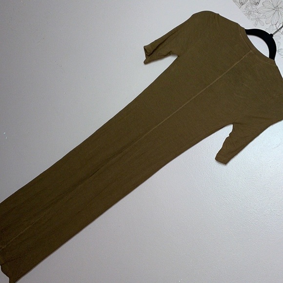 Enza Costa Silk Knit Half Sleeve Dress Bronze - Picture 6 of 8